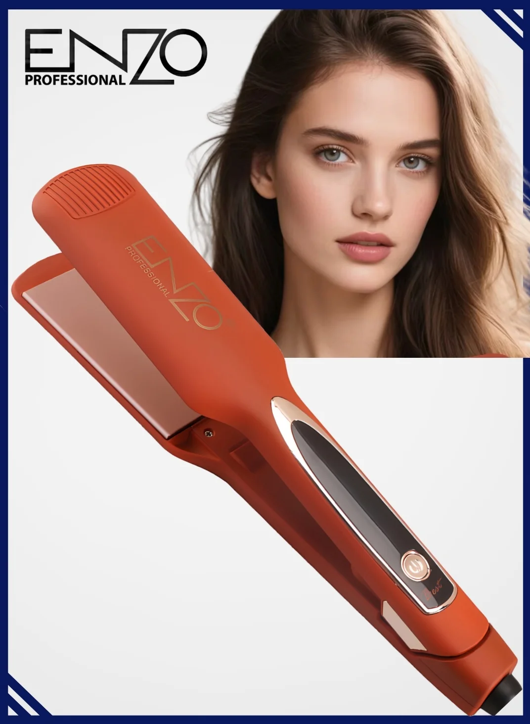 ENZO Professional Hair Straightener Flat Iron with Thin Titanium Heating Plates for Short Hair and Bangs (Compact Travel Size) sfq10