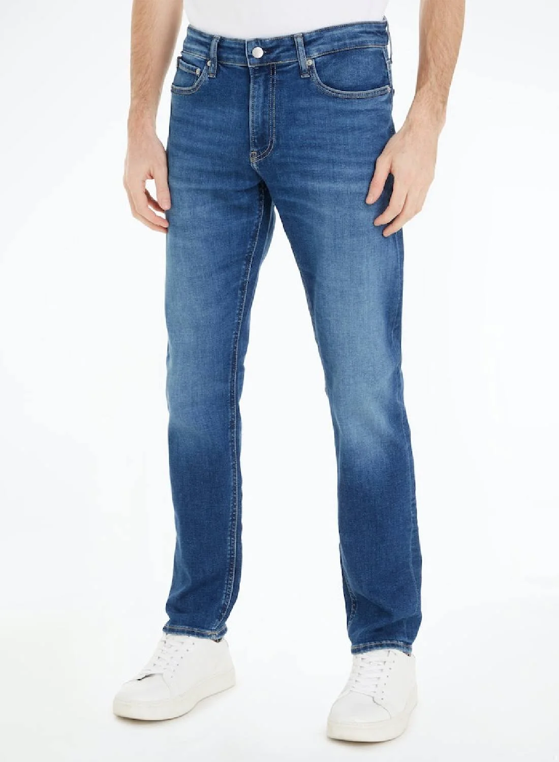 Premium Slim Fit Denim Jeans for Men Comfortable Stretch Fabric (Blue, 32W x 32L) 02752