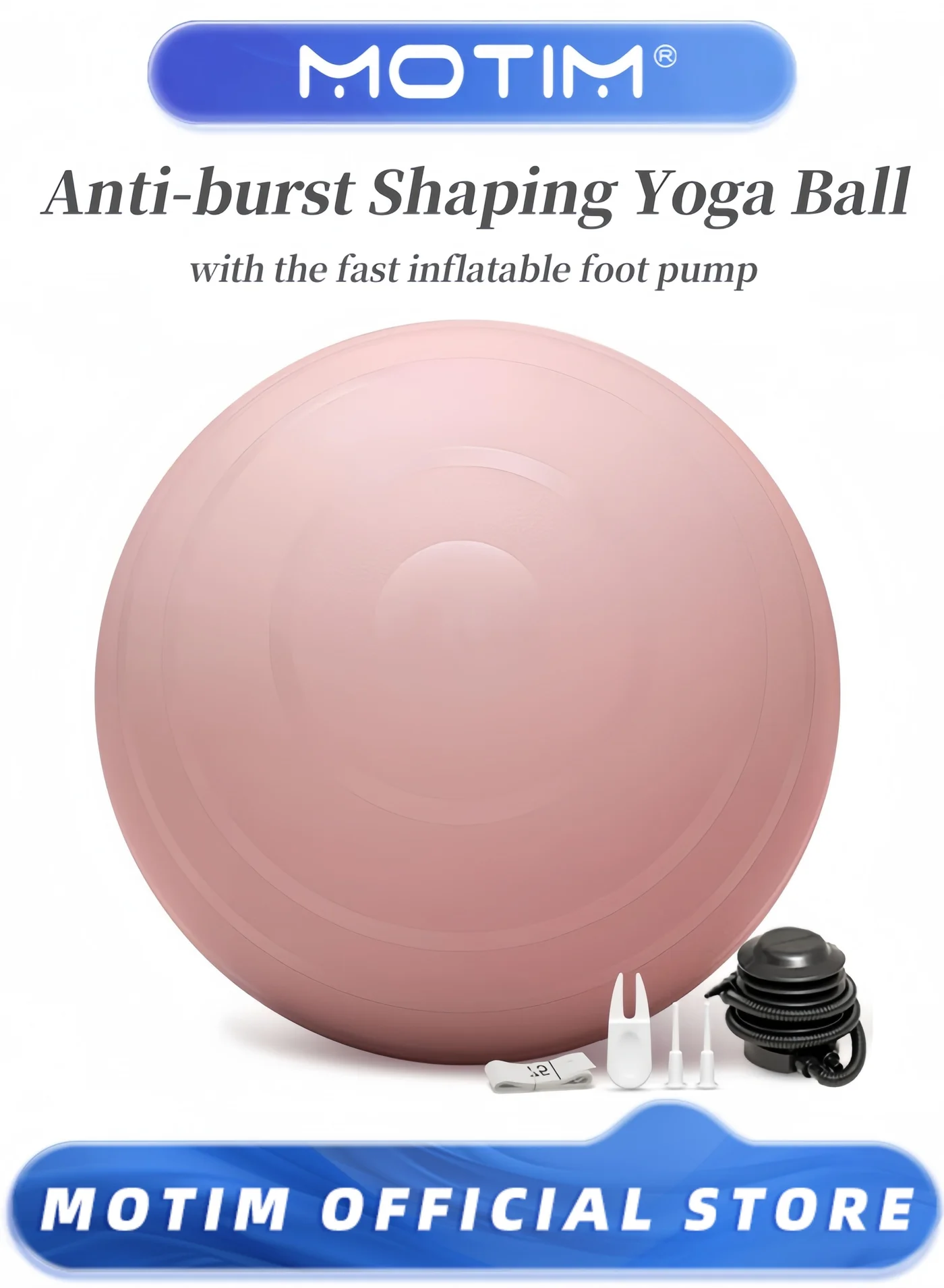 Motim Anti-Burst Exercise Ball for Yoga and Pregnancy Fitness (65 cm) m6fg0