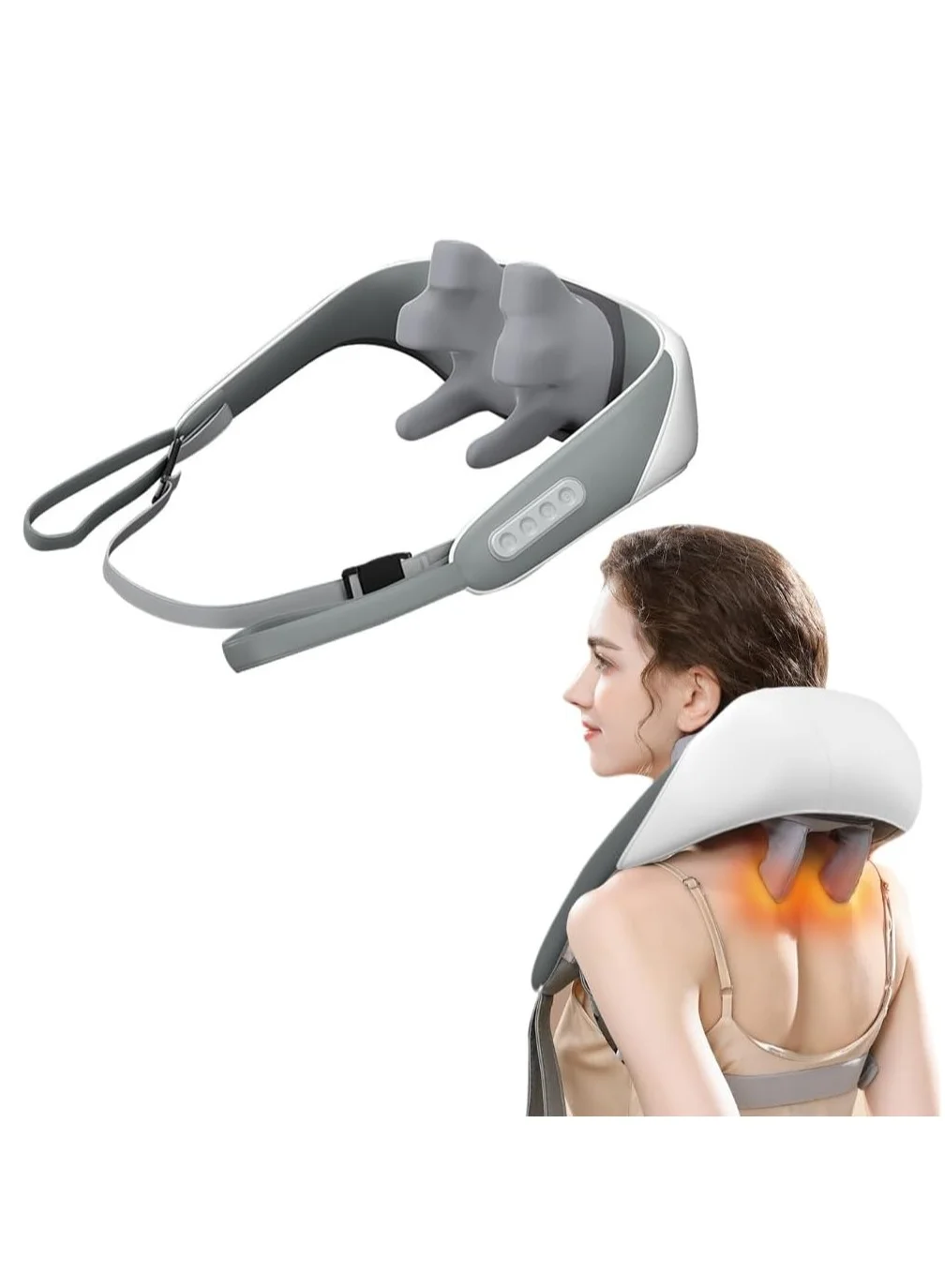 RATSAW Shiatsu Neck and Shoulder Massager with Heat 6D Deep Tissue Kneading for Muscle Relaxation and Stress Relief (One Size) p1mby