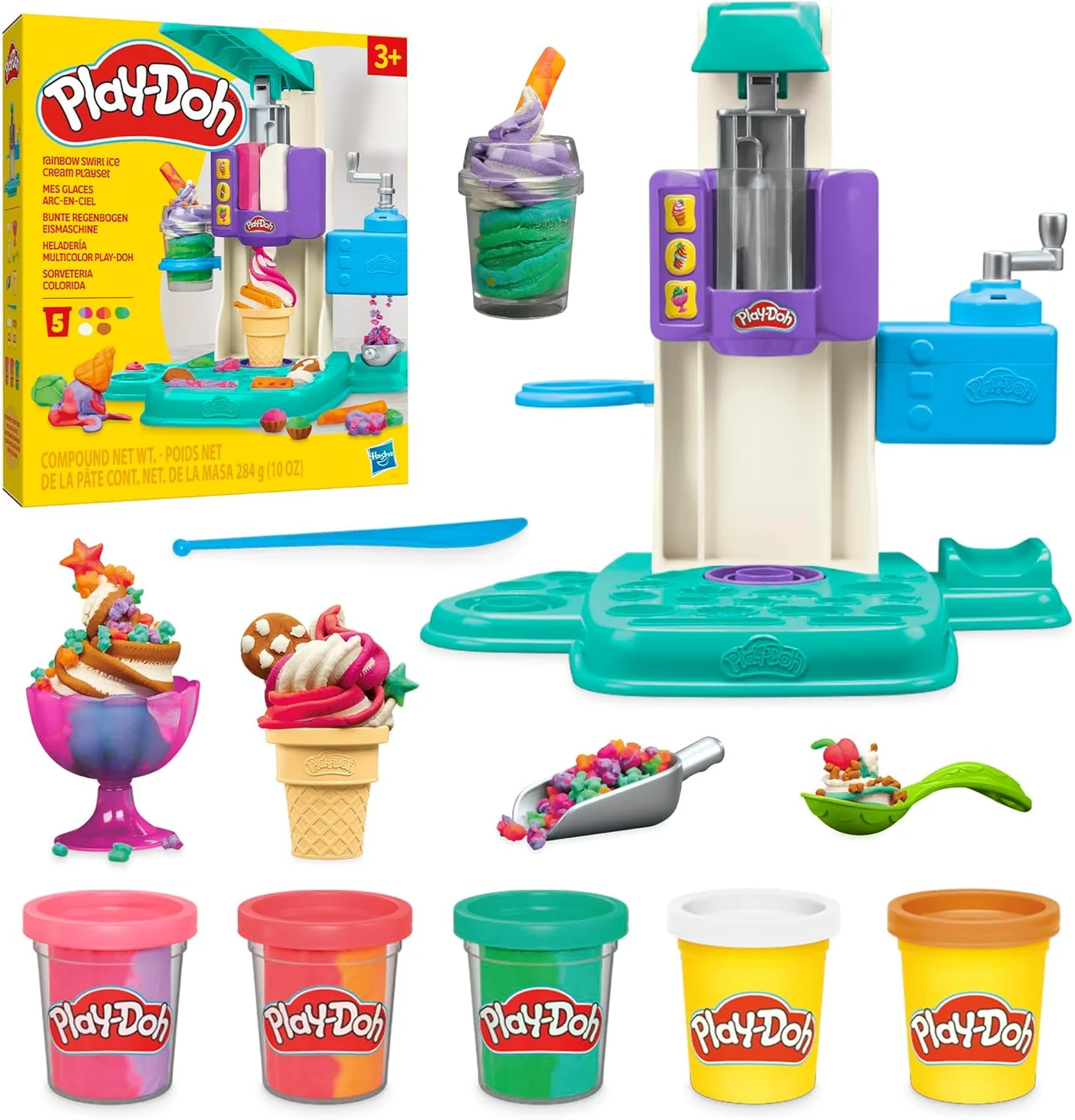 Creative Dough Ice Cream Playset with 7 Accessories for Kids (Multicolor, 1 Set) bw9s5