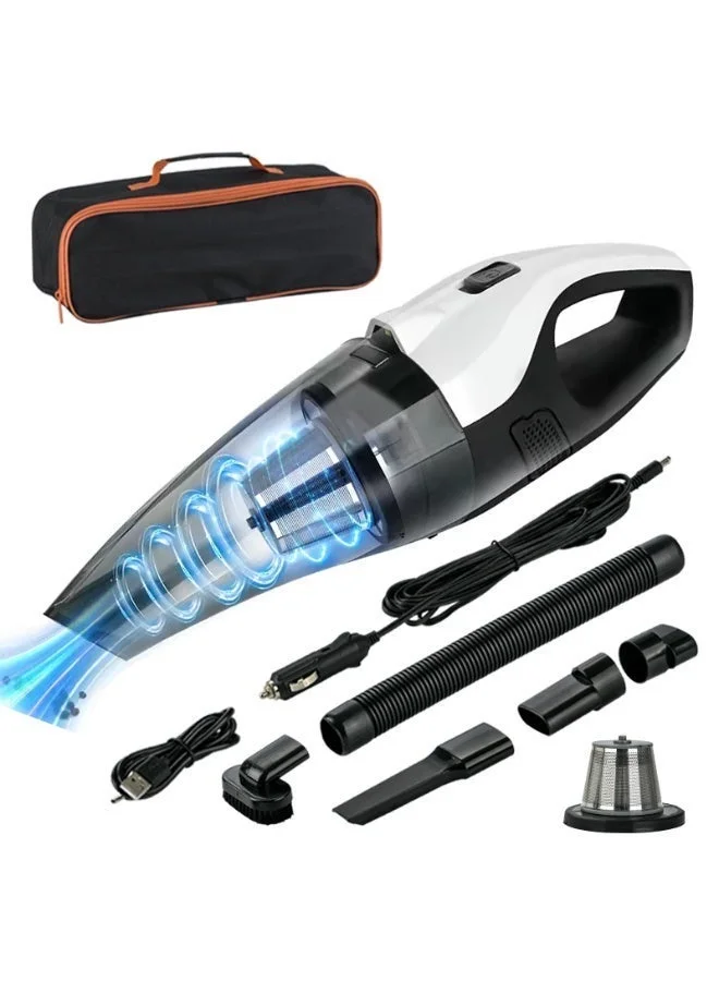 Kali Joy Handheld Cordless Car Vacuum Cleaner with LED Light and Multi-Nozzle Attachments (Black, 6000mAh) rjgwx