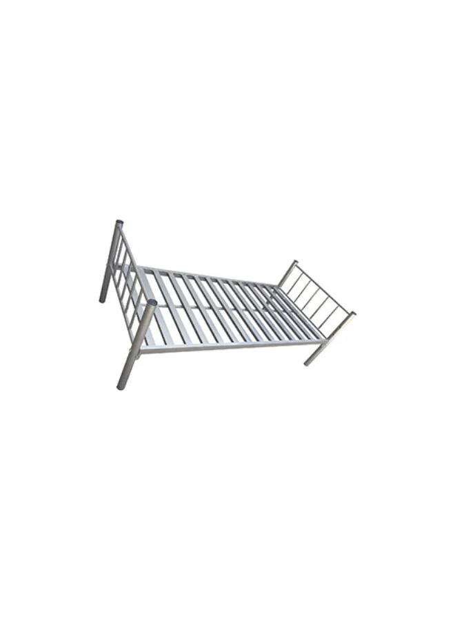 Navar Furniture Single Bed Frame Premium Steel Construction (Grey, 190cm x 90cm x 70cm) qor2w