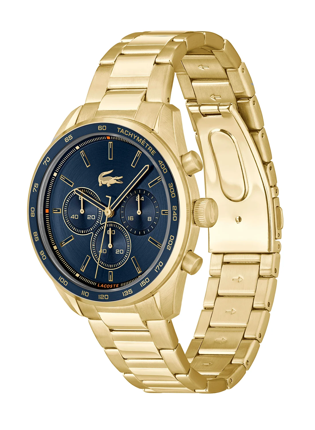 Premium Round Chronograph Watch with Stainless Steel Band (Blue, 42mm) For Men 8ko9y