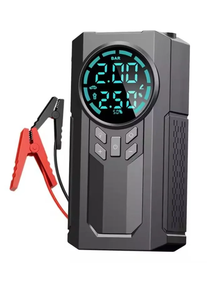 SMARTX Portable Cordless Car Tire Inflator and Emergency Power Bank with LED Display and Flashlight (Compact, 1 Unit) t34j2