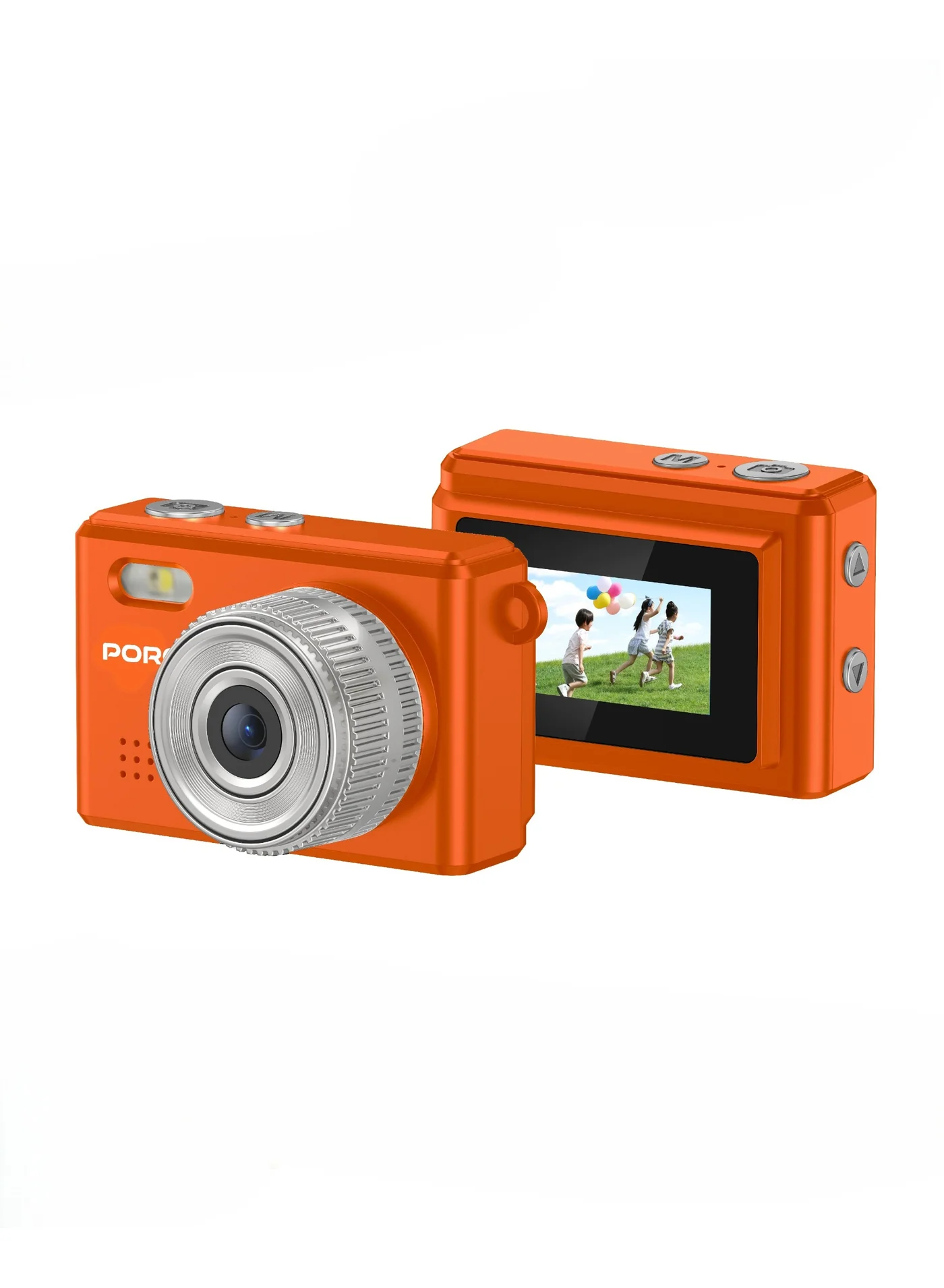 Porodo Snap & Go Mini Digital Camera 2MP Full HD Portable Video Recorder with 6 Color Filters (Orange) m3198