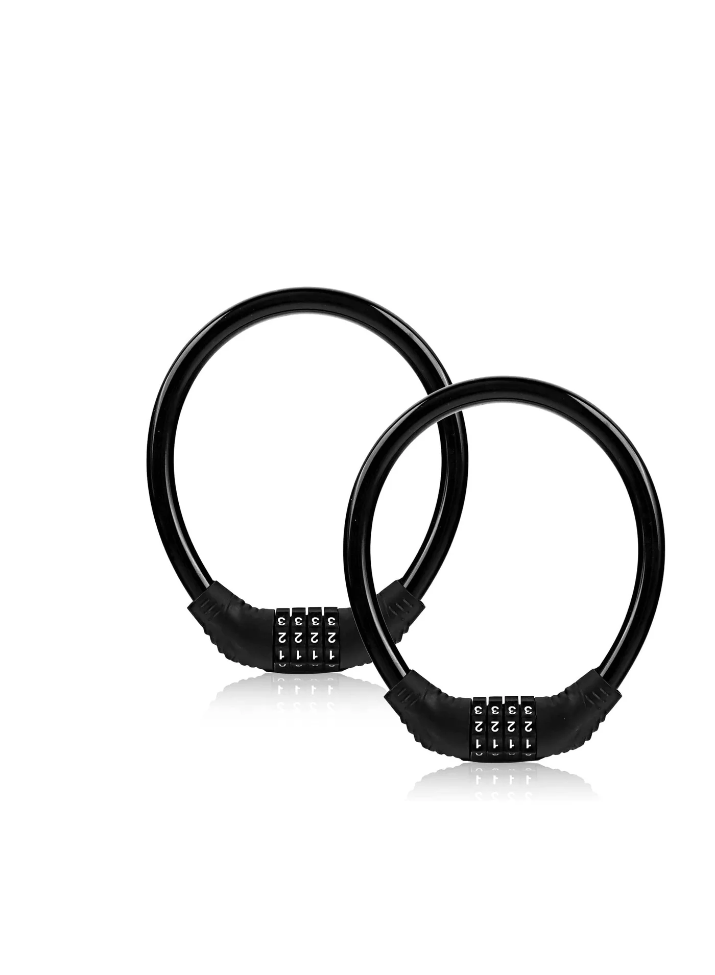SYOSI Bike Lock Cable Set (Heavy Duty, 4-Digit Resettable Combination, 2-Pack, Black) y5vv0