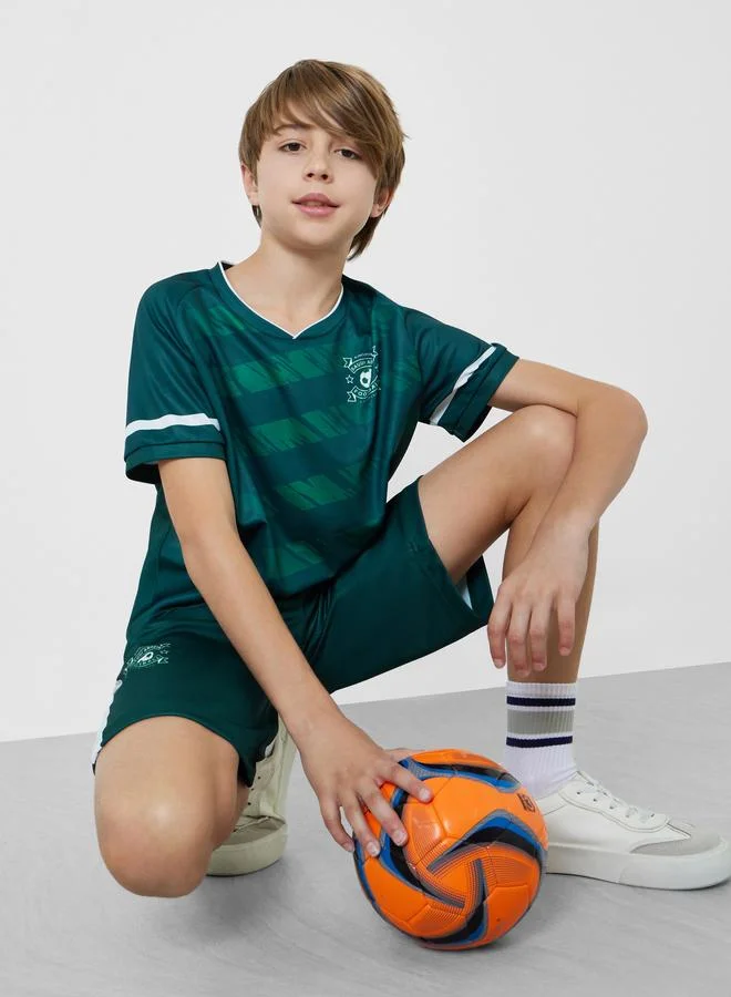 Styli Teen Boys Football Jersey T-Shirt and Shorts Set (KSA Print, Kids) vw4hy