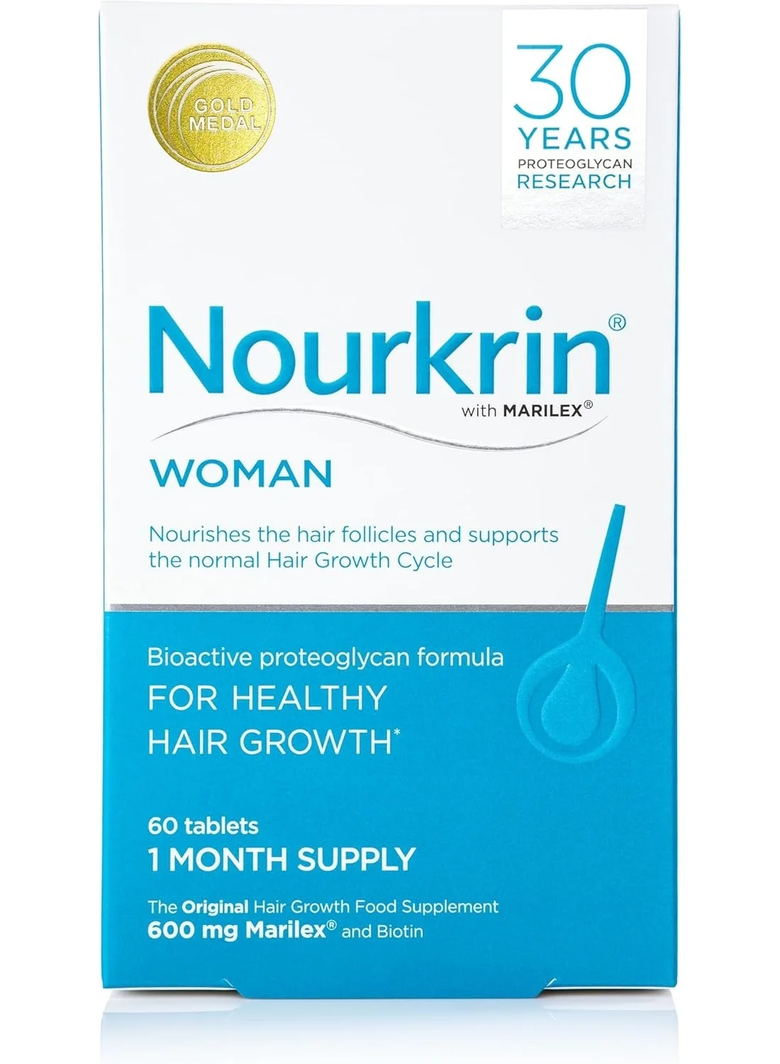 Nourkrin Woman Hair Growth Support Supplement (60 Tablets, 1 Month Supply) 3pl3o