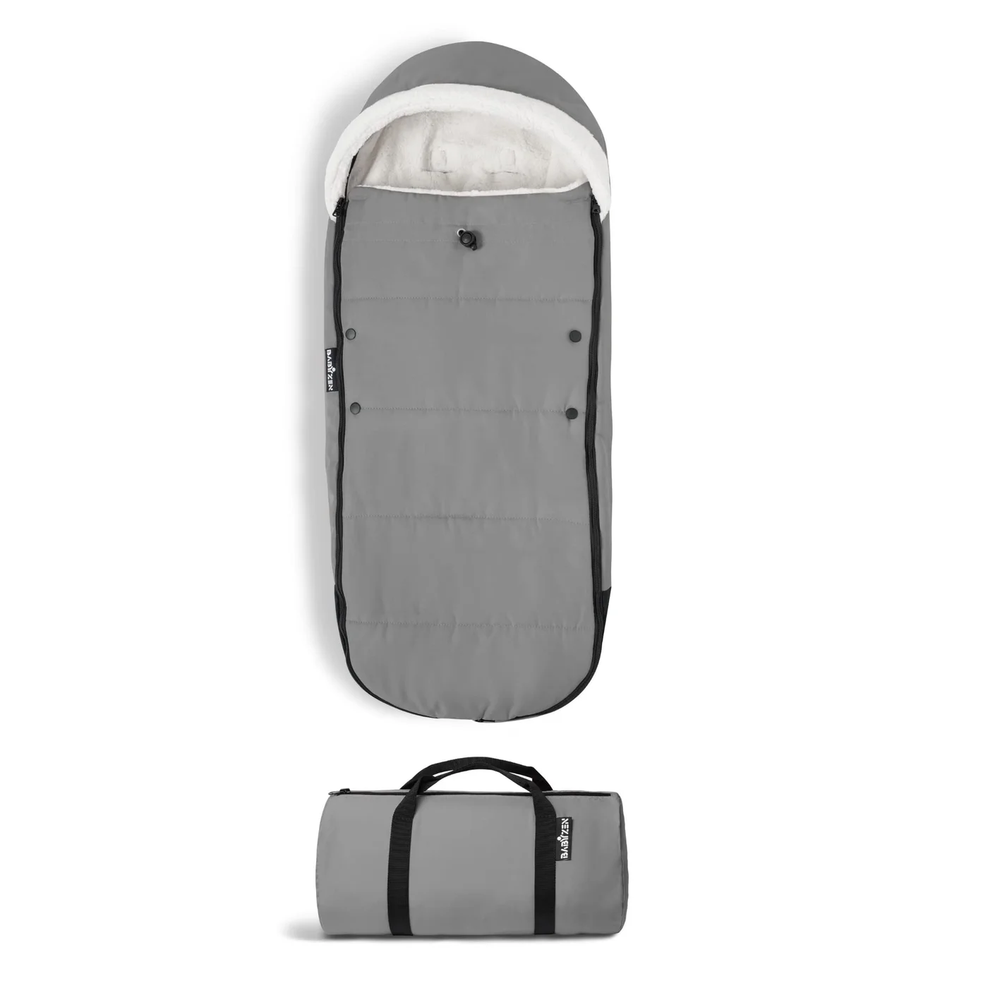 Premium Stroller Footmuff with Sherpa Lining and Fleece Hood (Grey, Universal Fit) tbjam