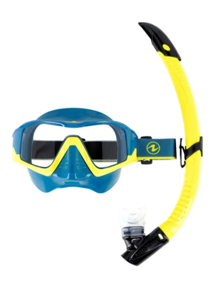 Aqualung Vita Snorkeling Set Premium Silicone Diving Mask and Dry Top Snorkel Combo (One Size, Black) 27qnr