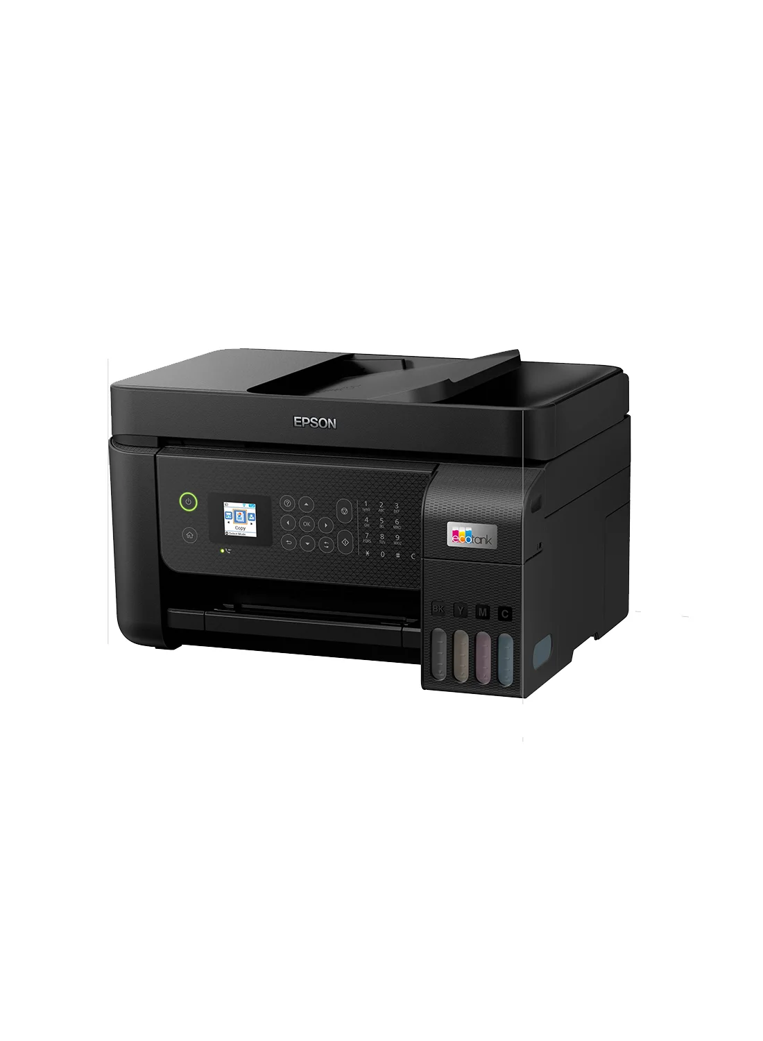 Premium Ink Tank All-In-One Office Printer with ADF Wi-Fi and Smart Panel Connectivity (Black, A4) u6eyt
