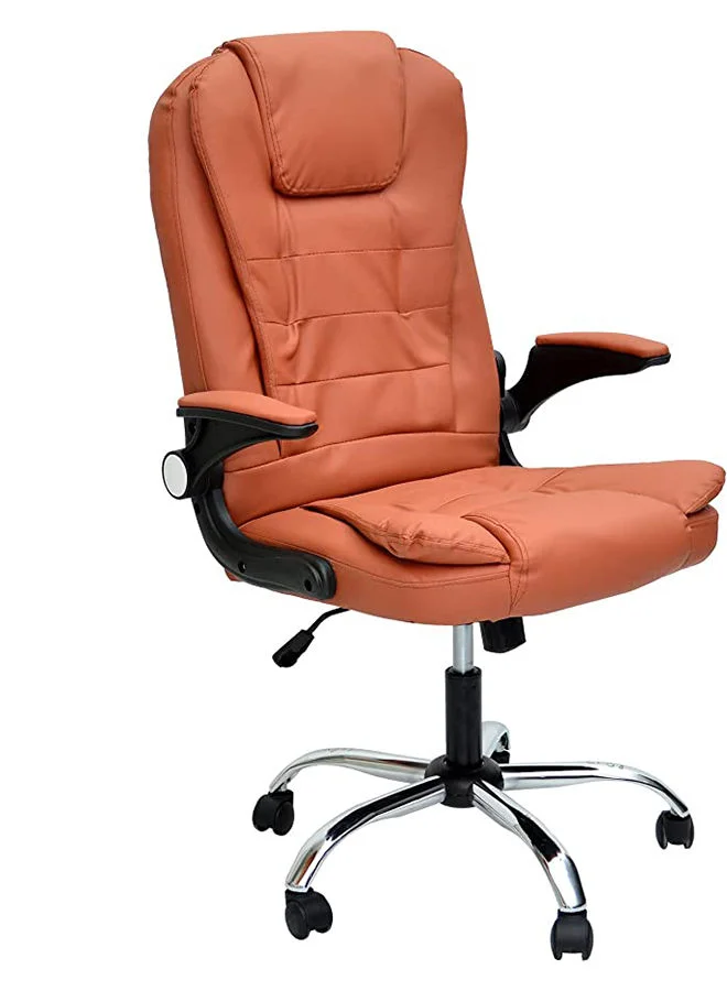 Premium Ergonomic Office Chair PU Leather Desk Chair with Lumbar Support and Adjustable Height (Brown) 4m8ya