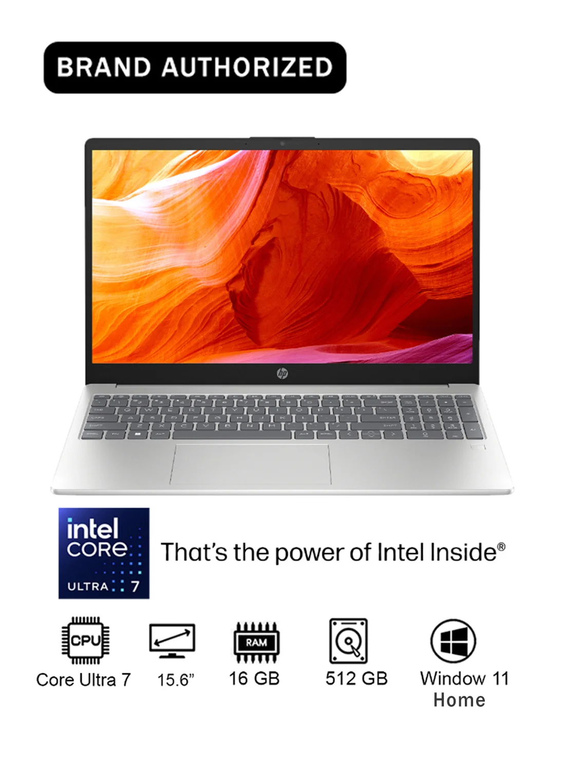 Premium 15.6-inch FHD Laptop, Intel Core Ultra 7, 16GB RAM, 512GB SSD, Windows 11 Home, Natural Silver (15.6 inch) l0oya