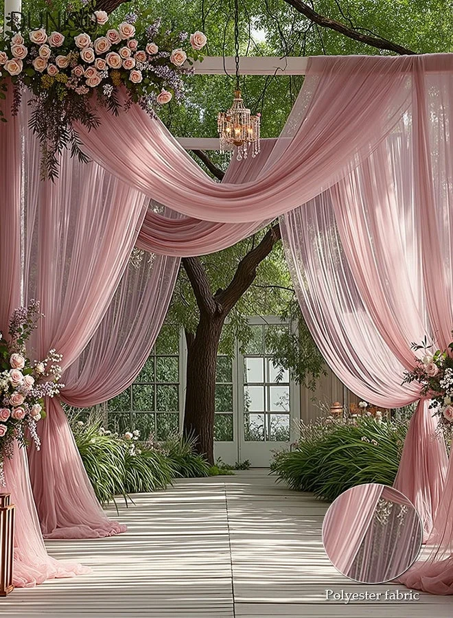DUNISO Chiffon Fabric Drapery for Wedding Arch Decoration Premium Transparent Tulle Backdrop for Photography and Events (160 x 800 cm) govwj
