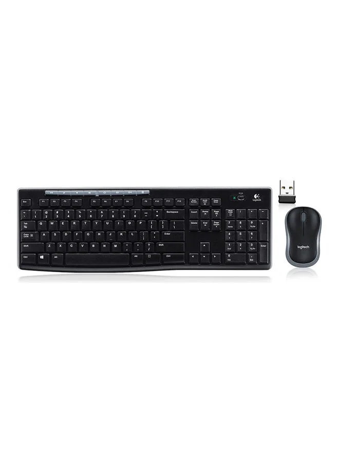 Premium Wireless Keyboard and Mouse Set Ergonomic Desktop Combo (Black, Full-Size) tnitv