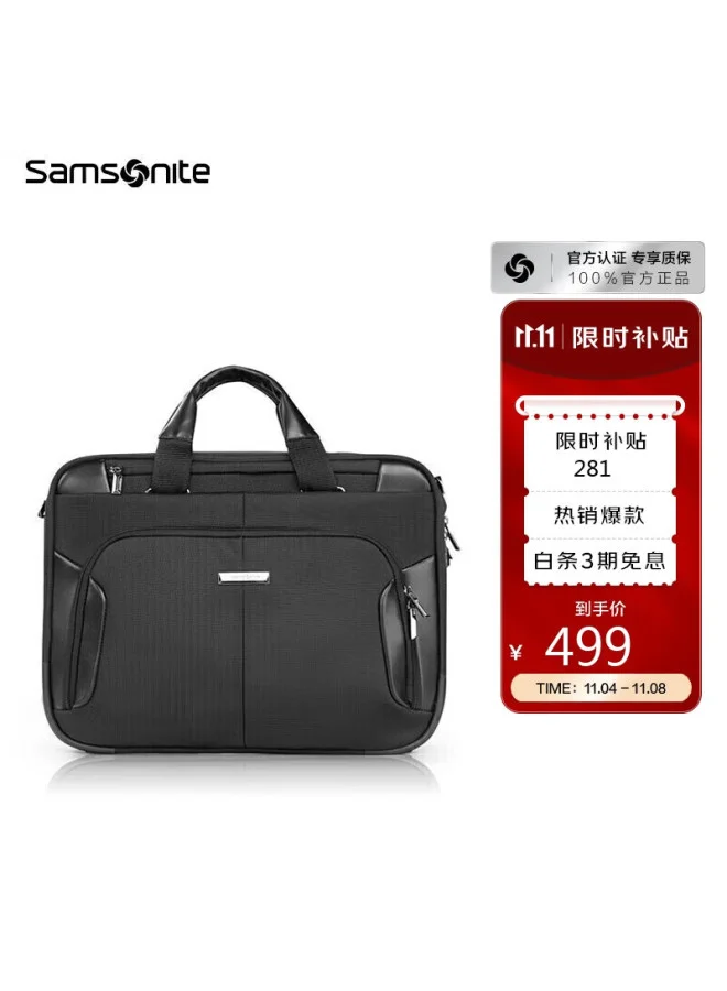Premium Laptop Briefcase Business Messenger Bag Professional Protective Sleeve For 15.6 Inch Devices (Black) waa89