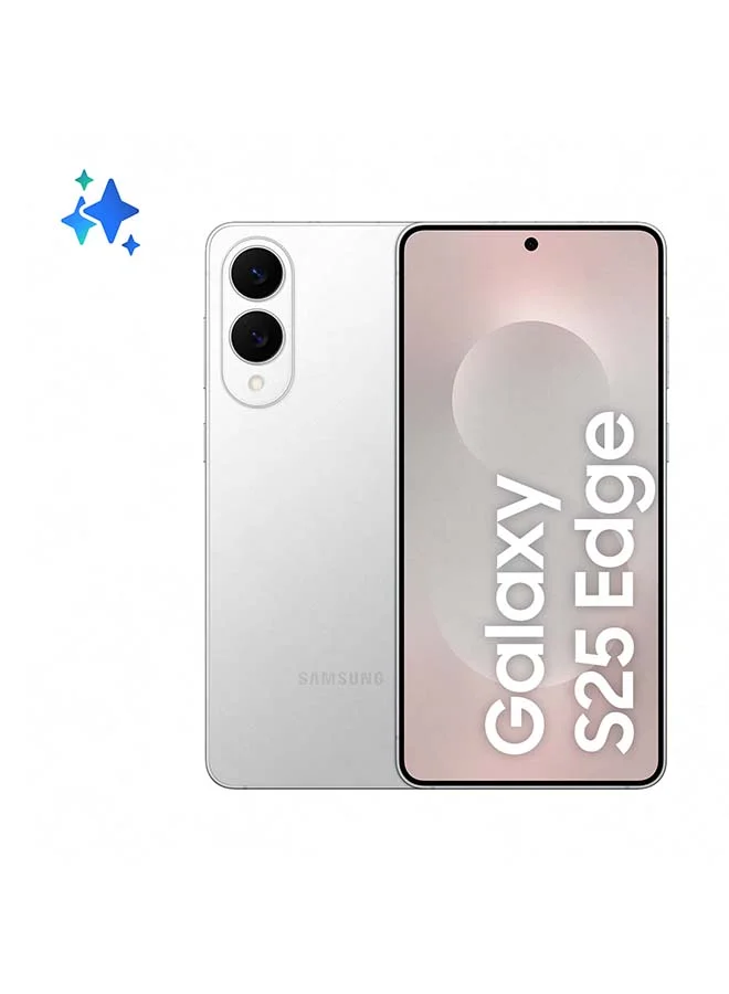 Ultra-HD S25 Edge AI Smartphone Dual SIM 12GB RAM 256GB Titanium Silver (6.7-inch Screen, Middle East Version) cwcdh