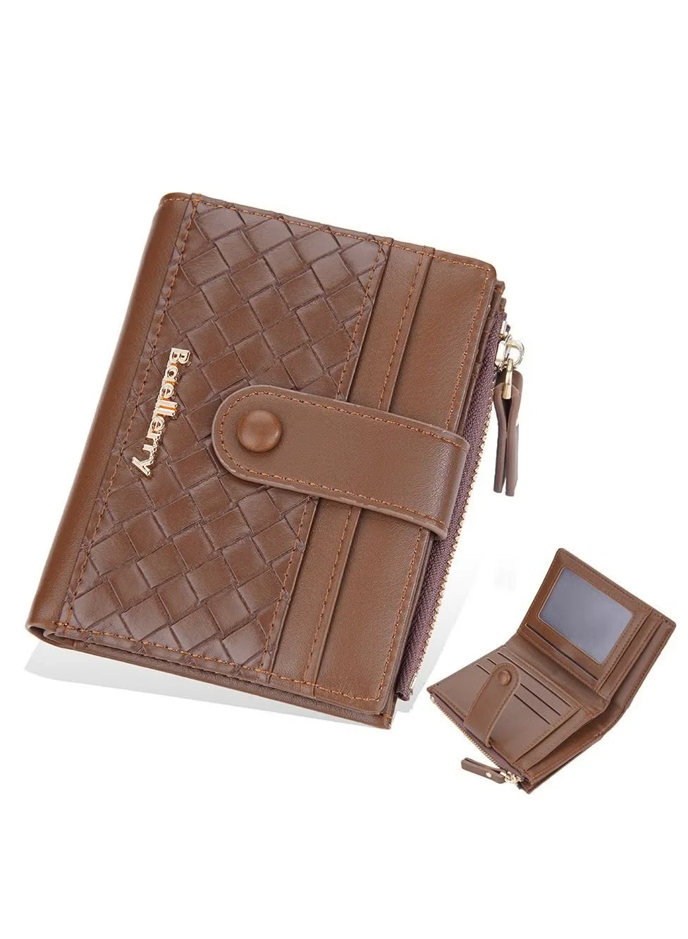 Baellerry Multifunctional Wallet Premium PU Leather Slim Bifold Organizer (Brown, 12 cm x 10 cm) r1qbi