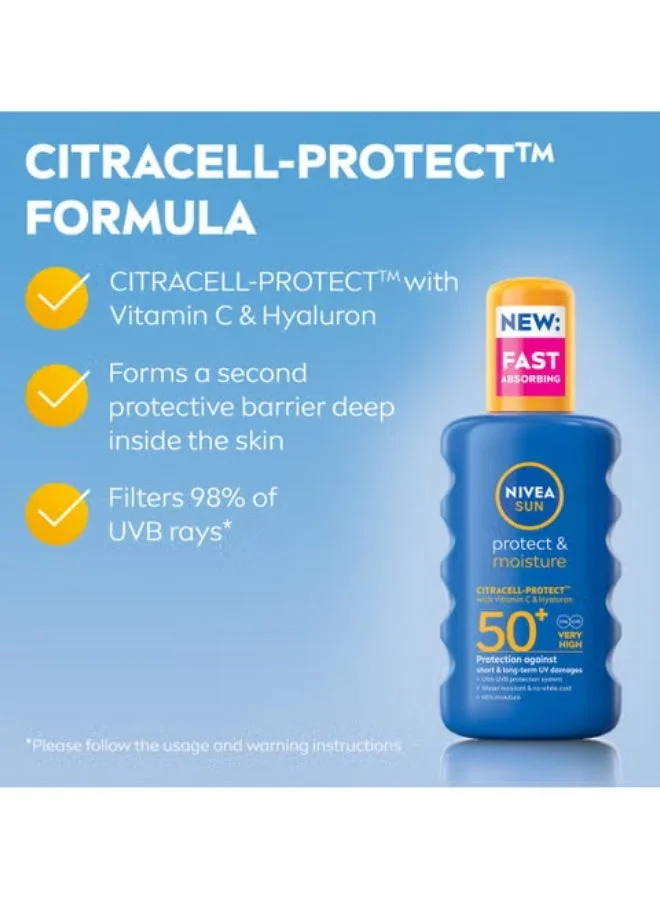 Sun Protect And Moisture Sun Spray SPF50 Advanced Broad Spectrum Sunscreen For All Skin Types (200 mL) qaenr