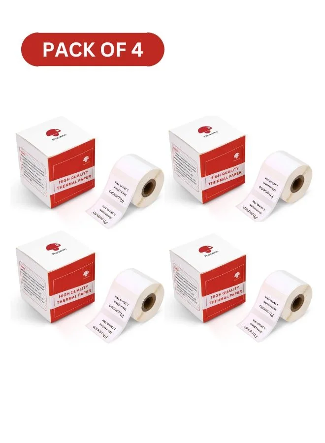 Premium Thermal Label Paper Roll for Portable Label Makers (4 Pack, White, 40mm x 30mm) 1y69c