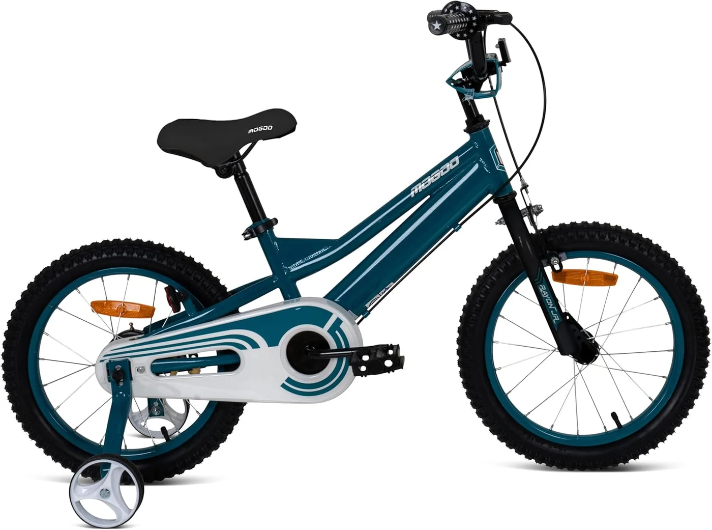 MOGOO Rayon Kids Road Bike with Training Wheels and Adjustable Seat (Green, 16-Inch) iywj0