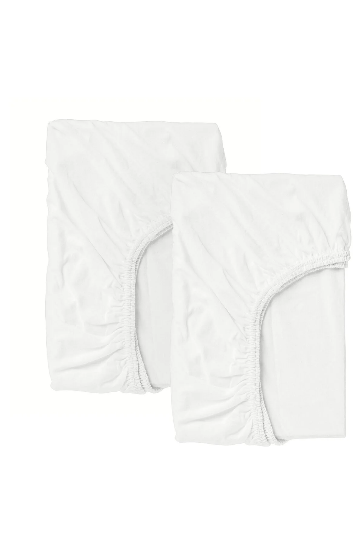 Premium Cotton Fitted Cot Sheet Set for Infants (White, 60 x 120 cm, 2 Pack) ertxk