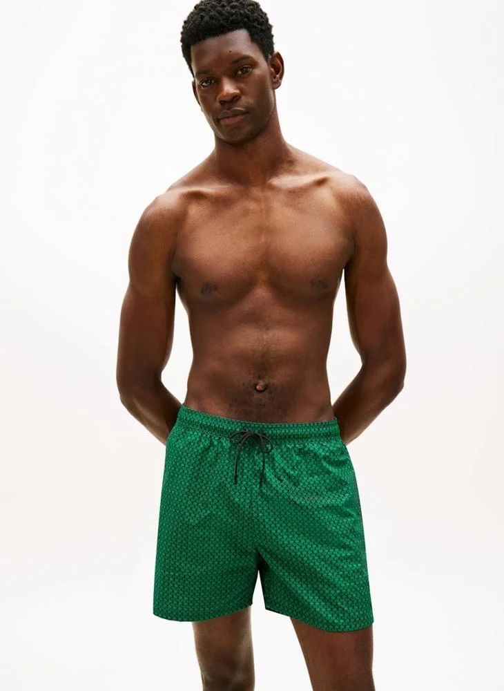 Premium Printed Mid Length Swim Shorts Quick-Dry Lightweight Beachwear for Men (Size L) 1qsts
