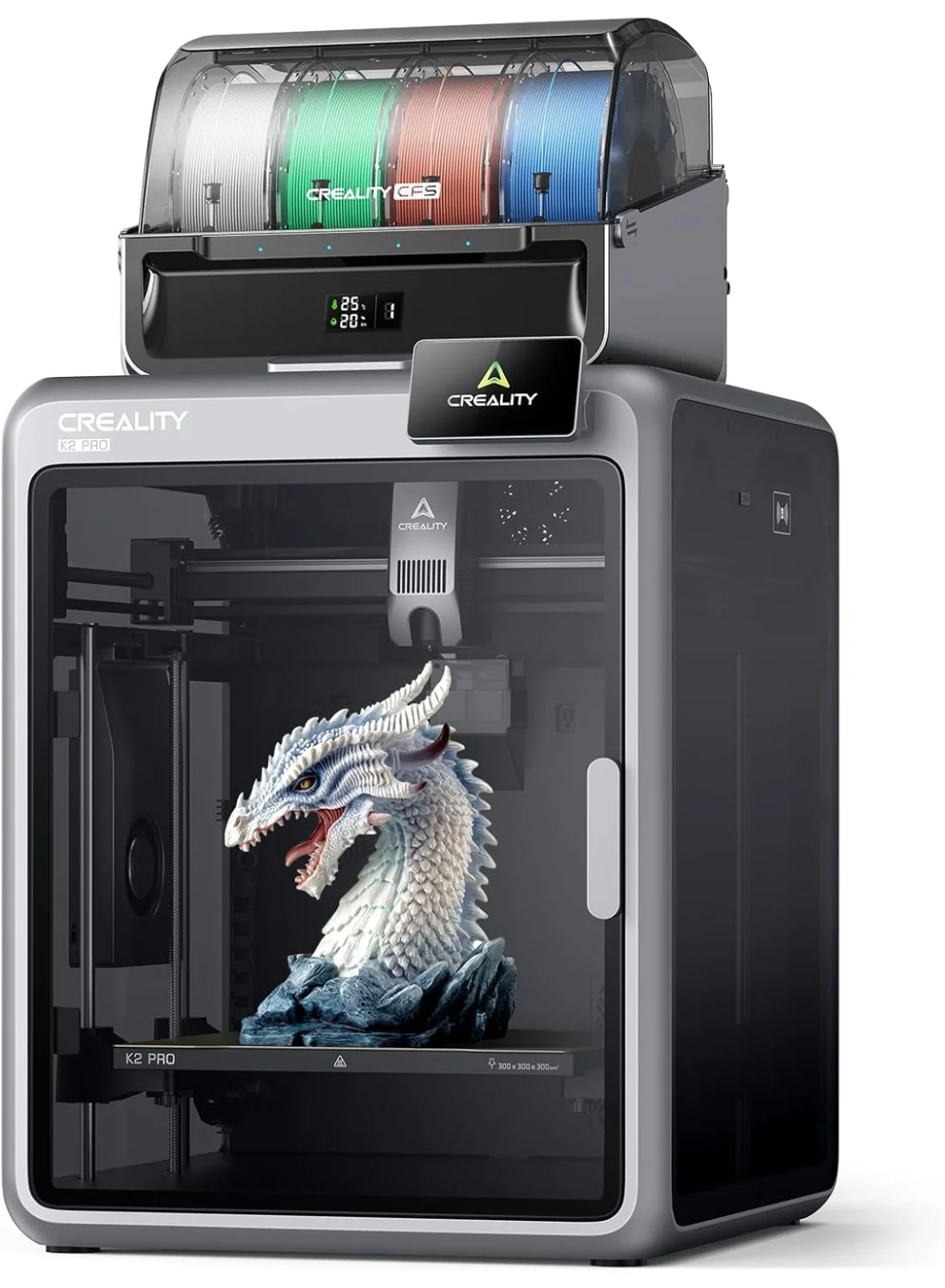 Creality K2 Pro Combo 3D Printer with CFS Multicolor Printing System (300 x 300 x 300mm, Black) pobgz