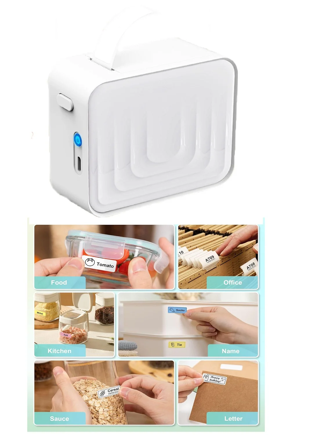 Kidle Portable Mini Thermal Printer Bluetooth Label Maker (Compact Design, 50 mm) pvc86
