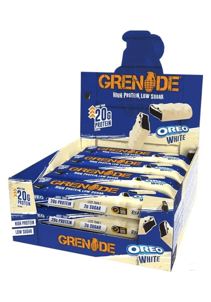 Premium High Protein Low Sugar Snack Bar Oreo White Flavor (12 x 60 g) on9a3