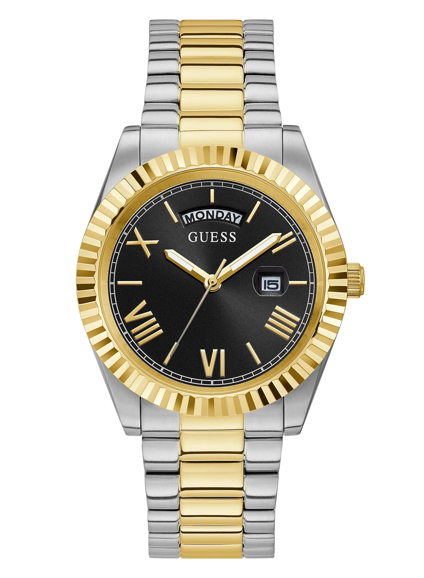 Premium Two Tone Stainless Steel Analog Watch for Men (44 mm) 9ynl2