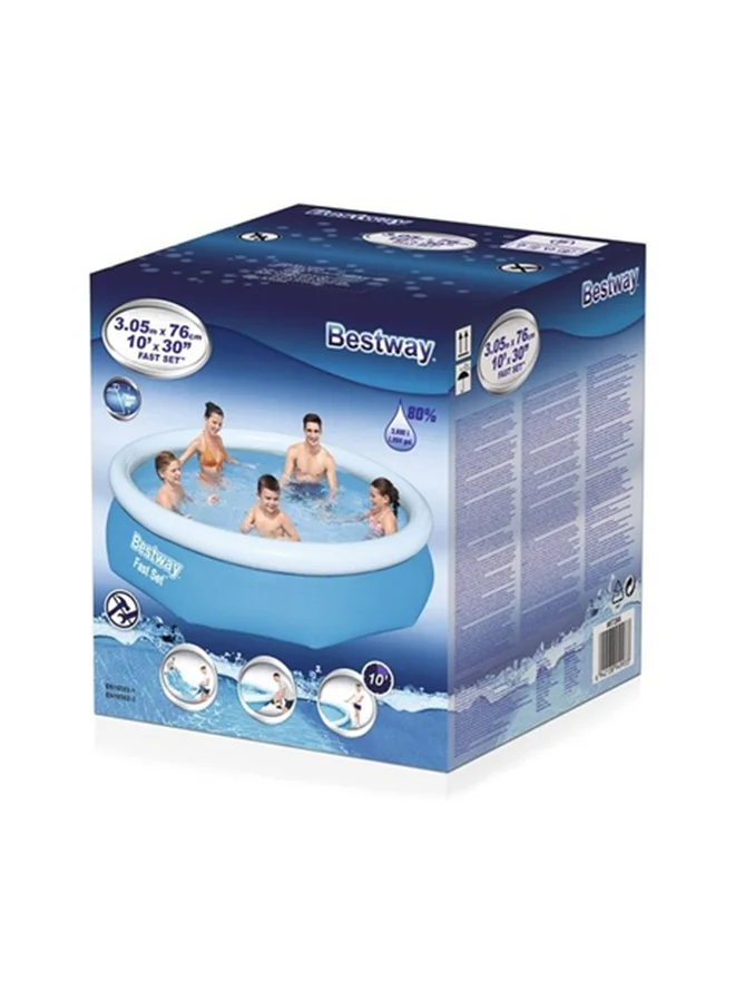Premium Outdoor Inflatable Pool Set for Backyard Family Recreation (Blue/White, 305x305x76cm) yi5ky