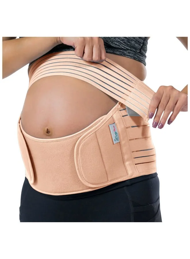 COMFY MOM Pregnancy Belly Support Band Adjustable Breathable Maternity Waist Wrap (Purple, XL) qgem5