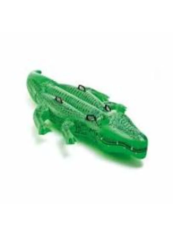 Inflatable Giant Gator Ride-On Pool Float (Heavy-Duty Vinyl, 203 cm x 114 cm) yj8j2