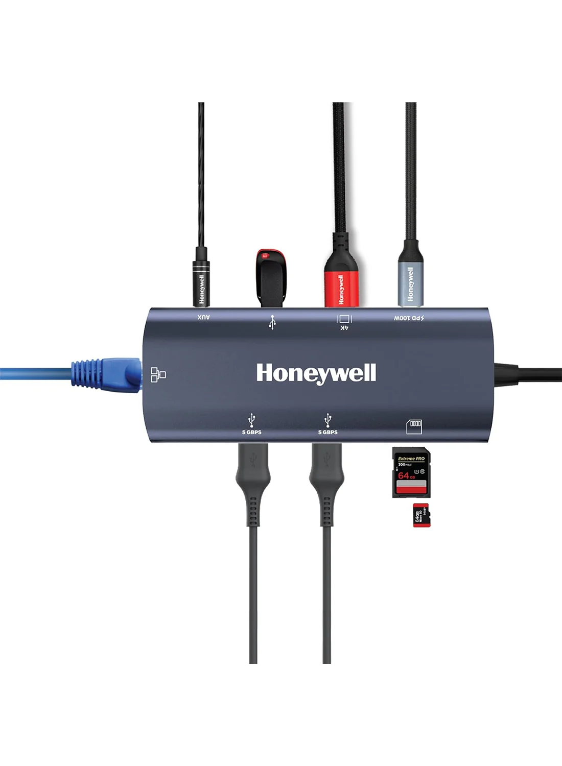 Premium 9-in-1 USB-C Docking Station Hub with 4K HDMI, 1Gbps Ethernet, 100W PD Charging, and Multi-Port Connectivity (Grey) yzhye