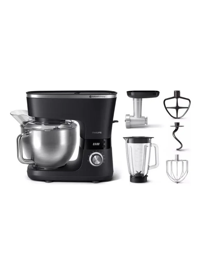 Professional Kitchen Machine Stand Mixer with 5.5L Bowl and 6-Piece Accessory Set (Black, 1000W) alt1a