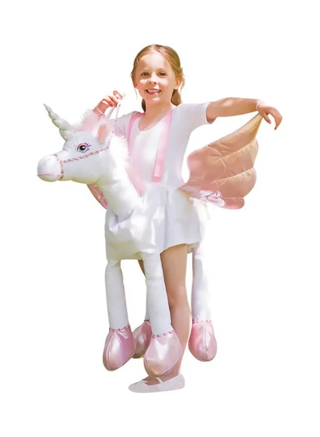 Alyashmac Ride-On Unicorn Costume Premium Plush Fancy Dress Outfit for Kids (One Size) gh8m5