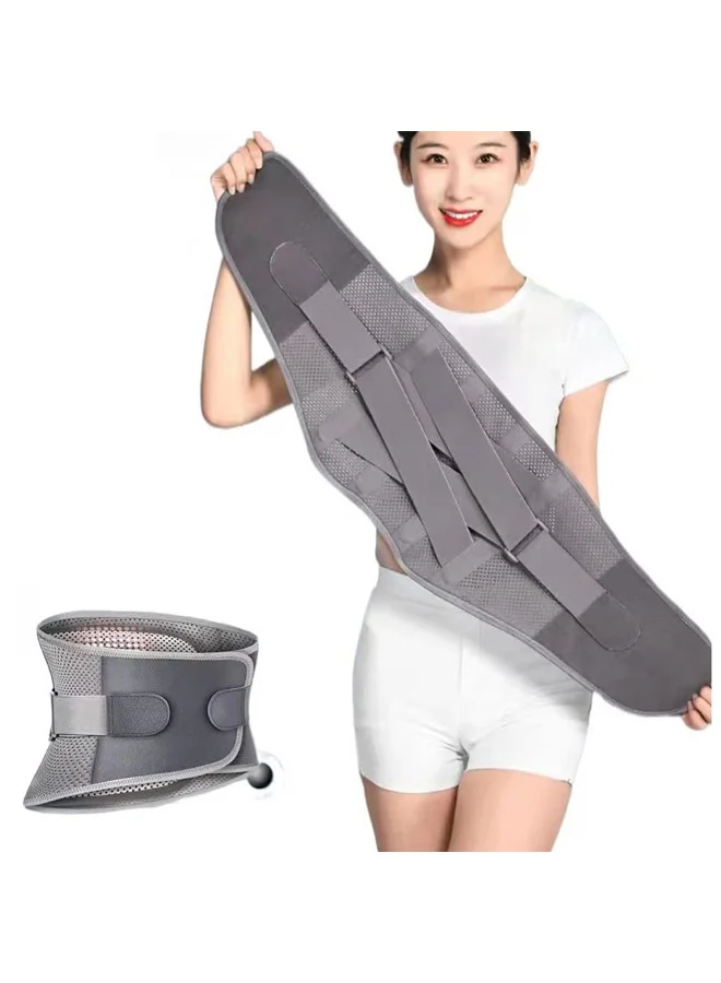 Arabest Lumbar Support Belt with 4 Stays, Breathable Self-Heating Back Brace for Lower Back Stability (Adjustable, Unisex) vnv0d