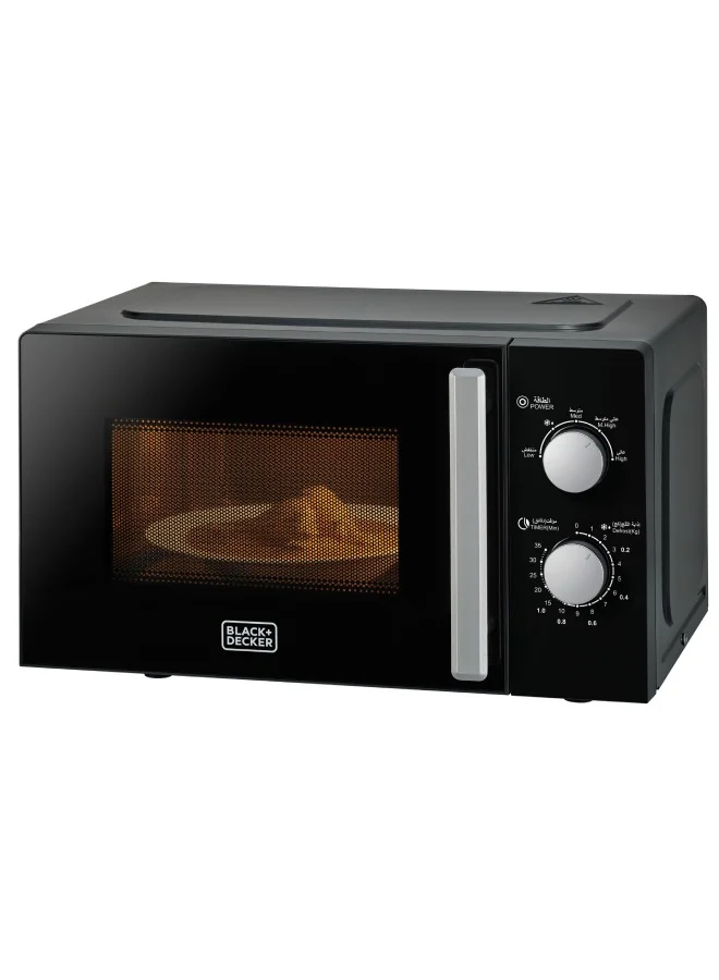 Premium Microwave Oven 20L 700W with Defrost Function and Glass Turntable (Black, 20 L) 3ad8a