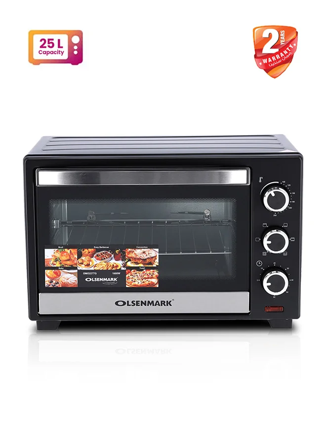 Olsenmark Electric Oven with Rotisserie Function 1600W (Black, 25L) irqa5