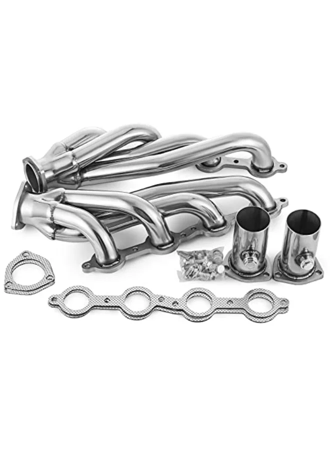 ZBPRESS Exhaust Header Conversion Kit for LS Series V8 Engines (Universal Fitment for Truck and SUV) 5d2iw
