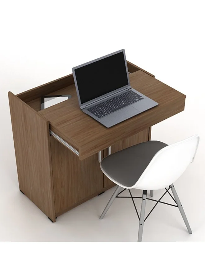 Danube Home Modern Study Desk with Pull-Out Tabletop and Storage (Brown, 120cm x 60cm x 75cm) tm2ts