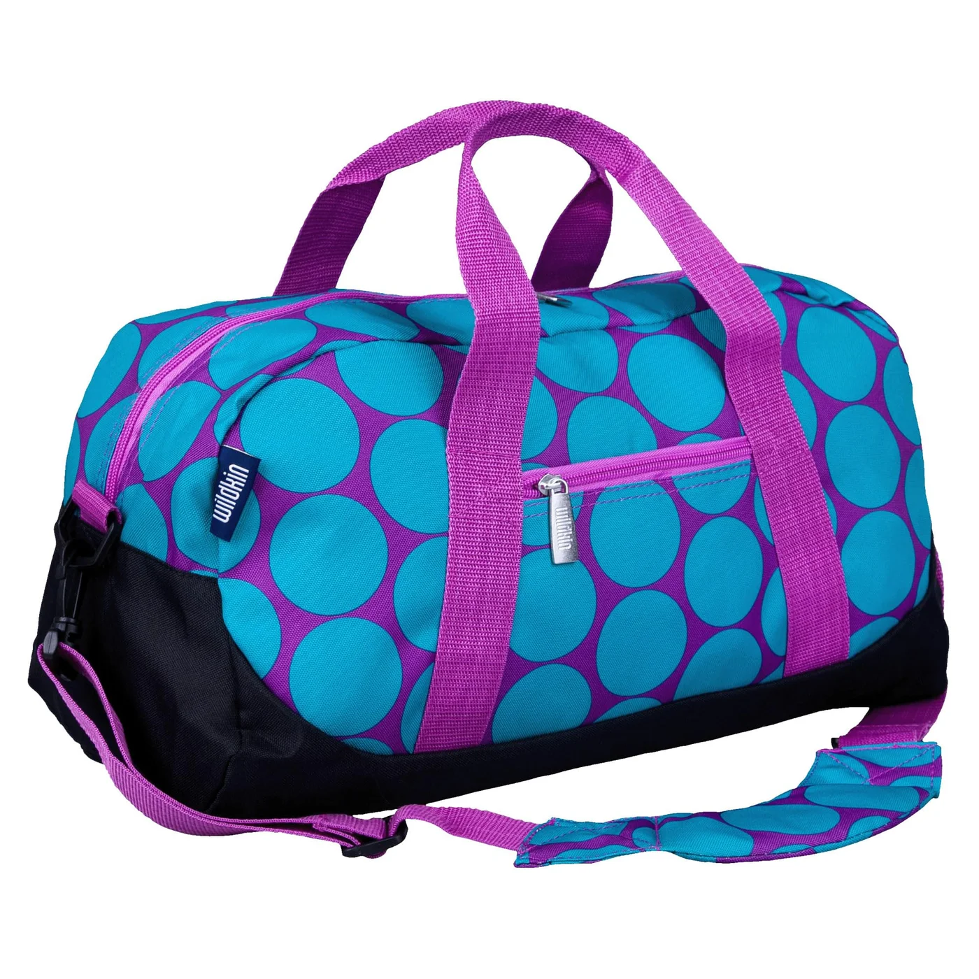 Premium Kids Duffel Bag Travel Carry-On Luggage for School and Sleepovers (Big Dot Aqua, 45 cm x 25 cm x 25 cm) p7r2t