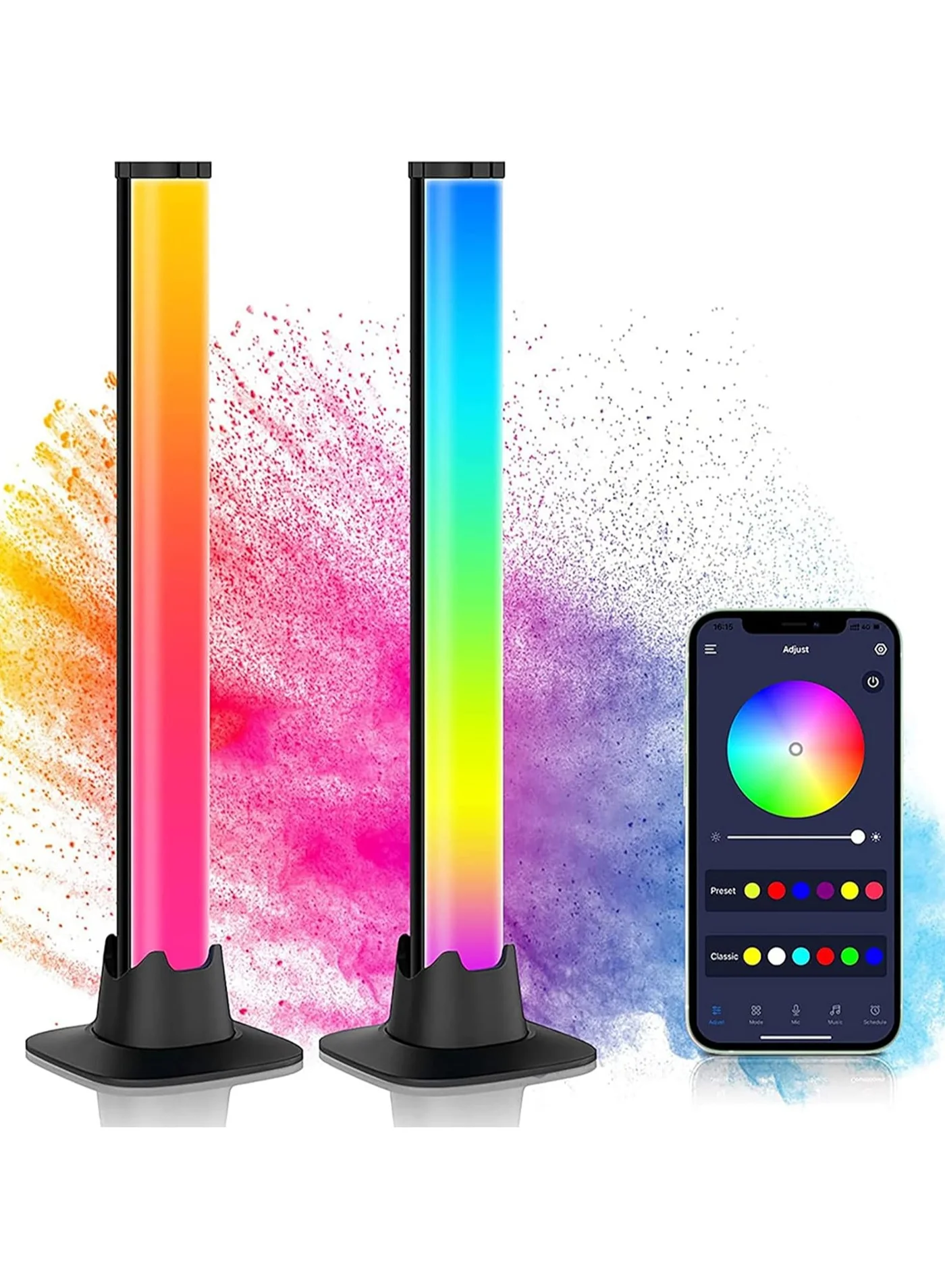 SENOROVA RGB Gaming Light Bars, Smart Ambient LED Lights with Music Sync, App & Remote Control for PC Monitor and TV Setup (2 Pack) uprhs