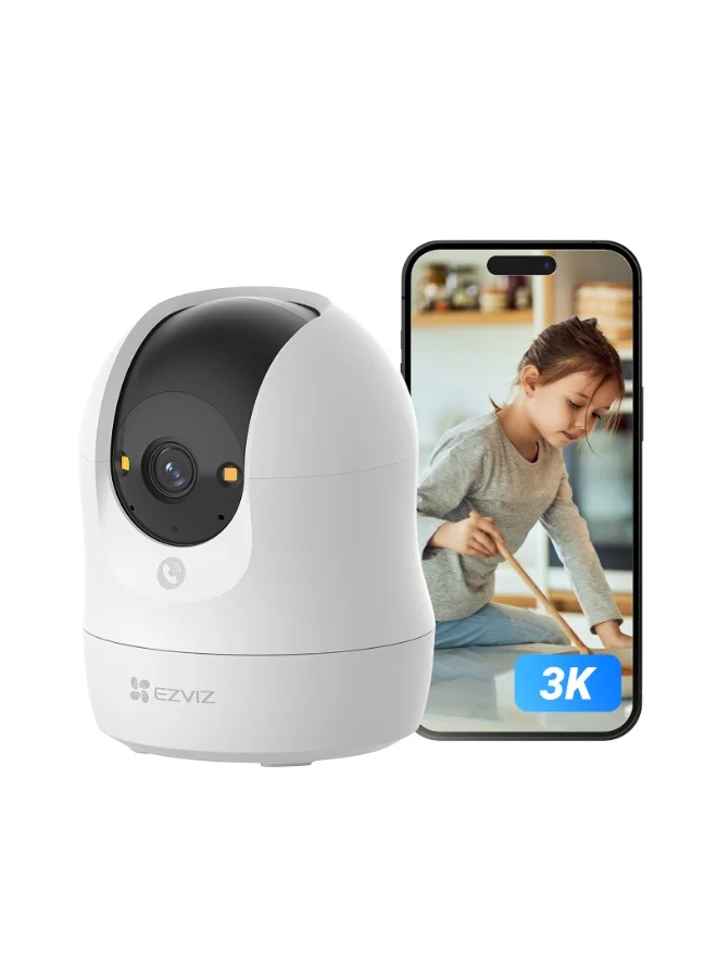 EZVIZ C6N G1 Indoor Security Camera 5MP 3K WiFi Smart Home Surveillance with 360 Degree View and Auto-Tracking (White) w3fud