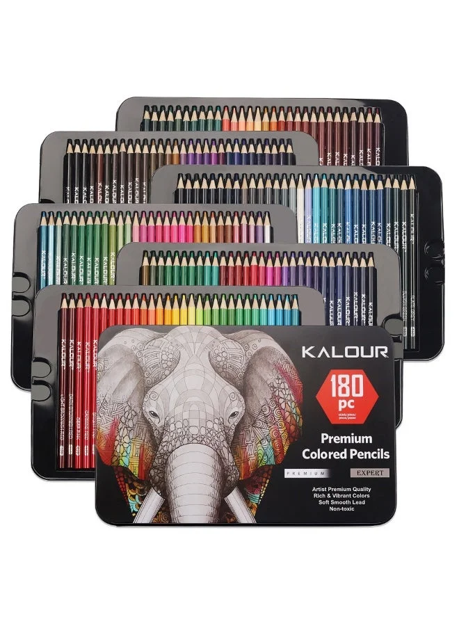 ZERIFAM Professional Colored Pencils Set, Oil-Based Art Drawing Pencils with Metallic Shades, Premium Gift Tin Box (180 Count) fw5xh