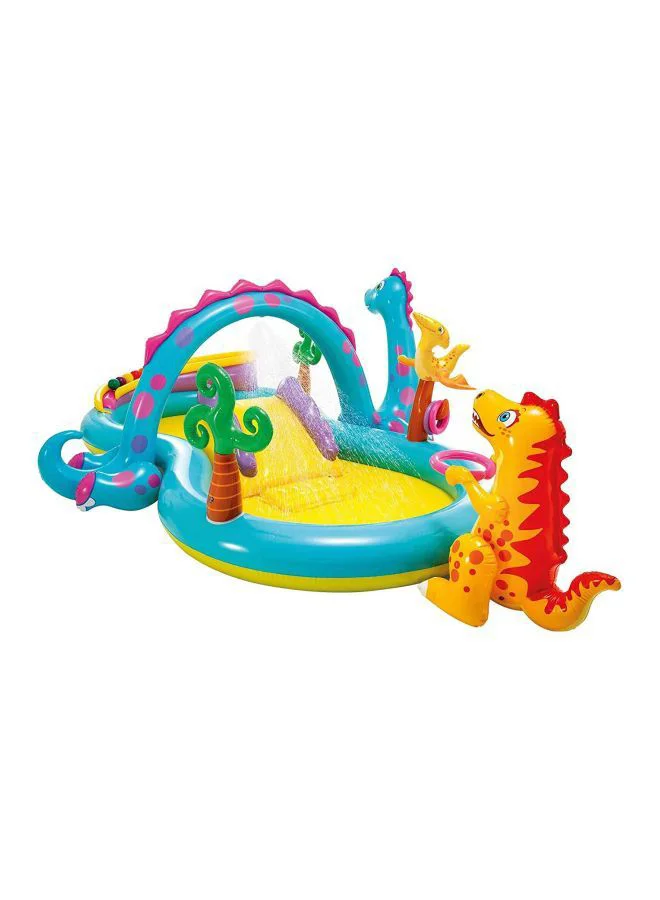 Dinoland Inflatable Water Play Center Premium Vinyl Pool (302x229x112cm) u7vrw