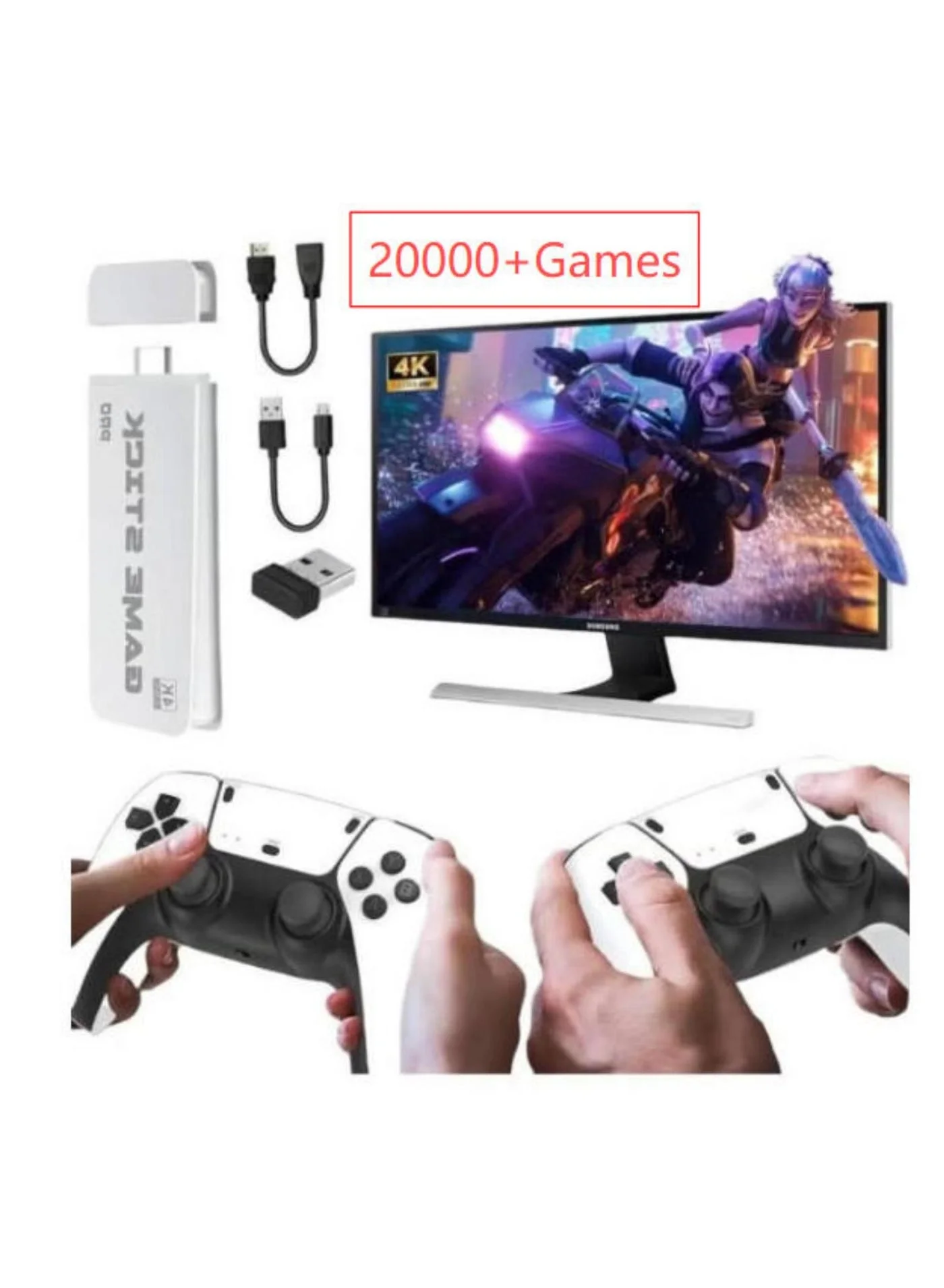 TNGames M15 Retro Dual Wireless Gaming Console 4K HD Output with 20,000 Classic Games (Portable Plug-and-Play) 1r23u