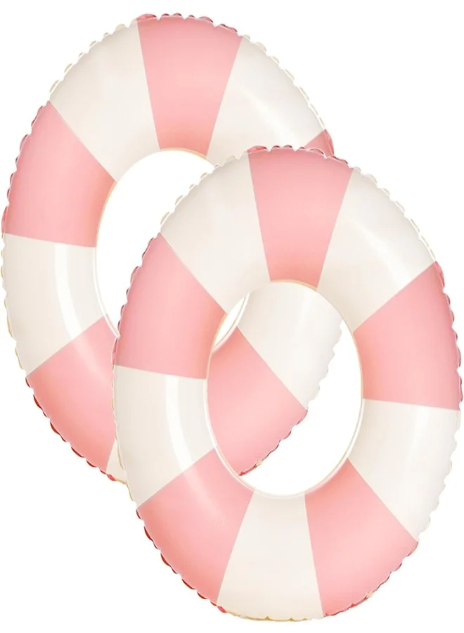 Yuokwer Inflatable Pool Floats Striped Swim Rings for Adults (Pink, 76 cm, 2 Pack) us721